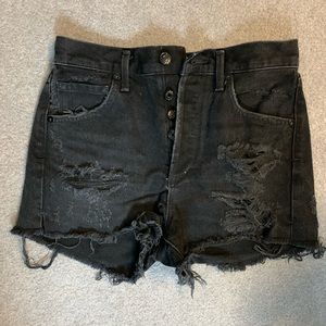 Agolde Jaden Black Denim shorts
